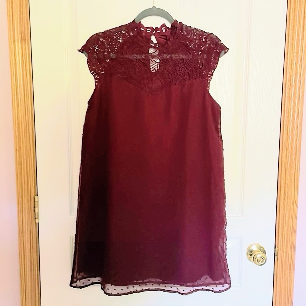 Burgundy Lace Top Dress size M